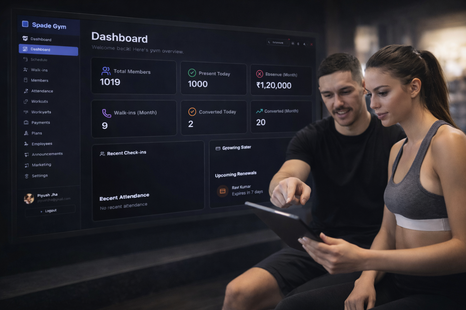 GymB Dashboard Interface